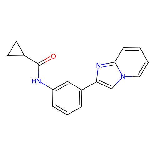 N-(3-imidazo[1,2-a]pyridin-2-ylphenyl)cyclopropanecarboxamide structure