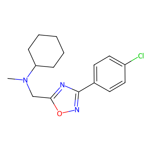 N-{[3-(4-chlorophenyl)-1,2,4-oxadiazol-5-yl]methyl}-N-methylcyclohexanamine structure