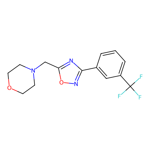 4-({3-[3-(Trifluoromethyl)phenyl]-1,2,4-oxadiazol-5-yl}methyl)morpholine structure