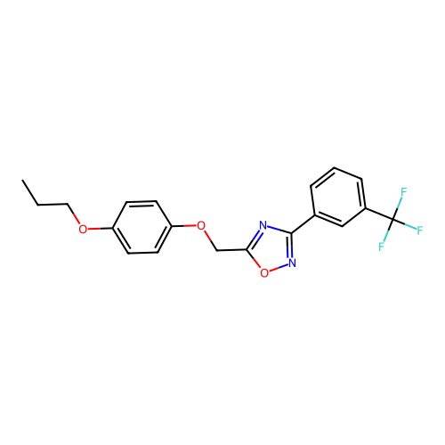 5-[(4-Propoxyphenoxy)methyl]-3-[3-(trifluoromethyl)phenyl]-1,2,4-oxadiazole structure