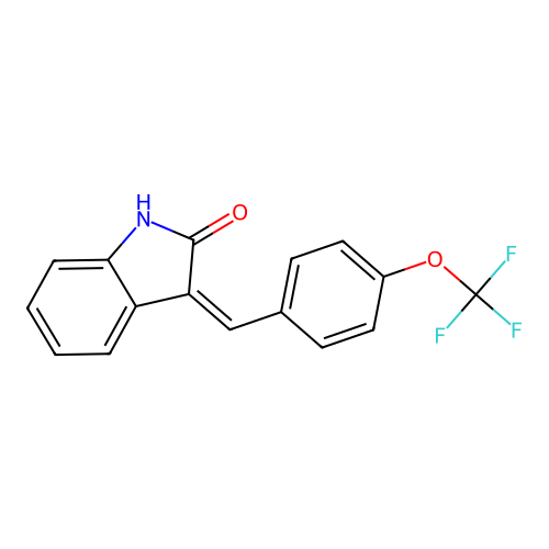 3-[[4-(trifluoromethoxy)phenyl]methylidene]-1H-indol-2-one structure