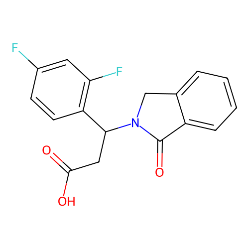 3-(2,4-difluorophenyl)-3-(1-oxo-1,3-dihydro-2H-isoindol-2-yl)propanoic acid structure