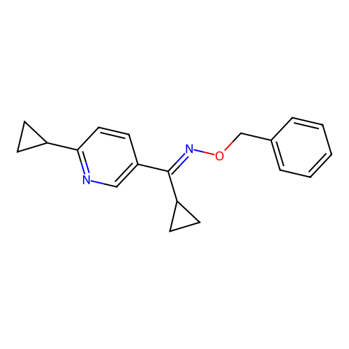 1-cyclopropyl-1-(6-cyclopropyl-3-pyridinyl)-N-phenylmethoxymethanimine structure