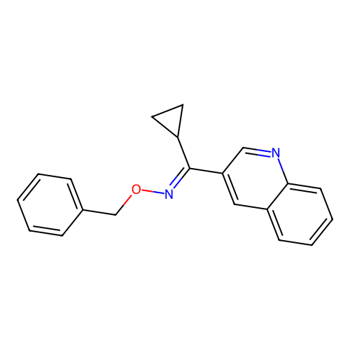 1-cyclopropyl-N-phenylmethoxy-1-quinolin-3-ylmethanimine structure