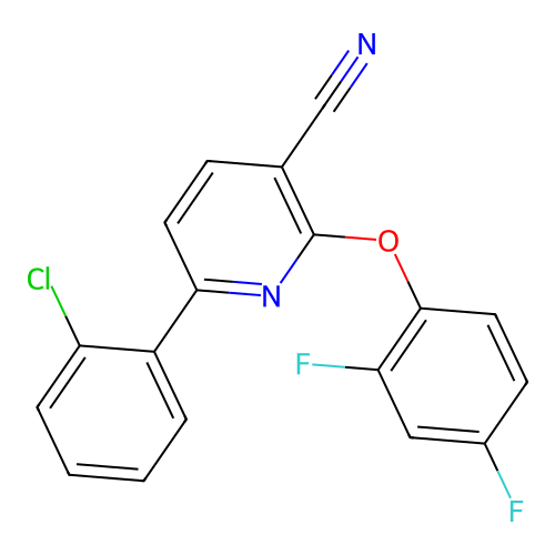 6-(2-Chlorophenyl)-2-(2,4-difluorophenoxy)pyridine-3-carbonitrile structure