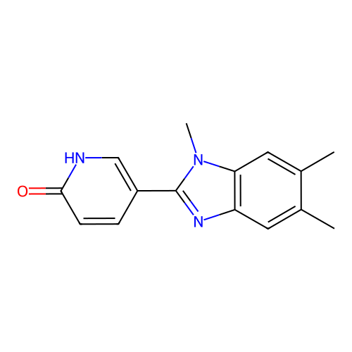 5-(1,5,6-trimethyl-1H-1,3-benzimidazol-2-yl)-2(1H)-pyridinone structure