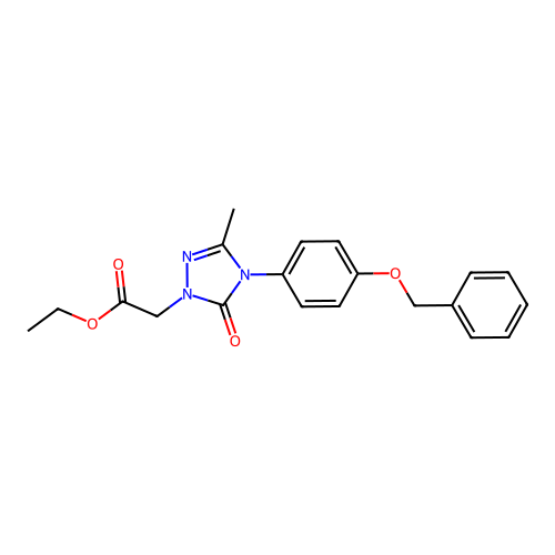 ethyl 2-{4-[4-(benzyloxy)phenyl]-3-methyl-5-oxo-4,5-dihydro-1H-1,2,4-triazol-1-yl}acetate structure