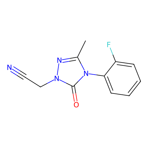 2-[4-(2-fluorophenyl)-3-methyl-5-oxo-4,5-dihydro-1H-1,2,4-triazol-1-yl]acetonitrile structure