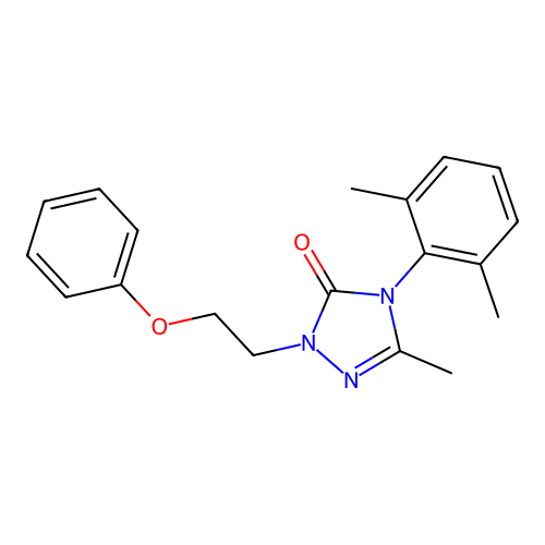 4-(2,6-dimethylphenyl)-5-methyl-2-(2-phenoxyethyl)-2,4-dihydro-3H-1,2,4-triazol-3-one structure