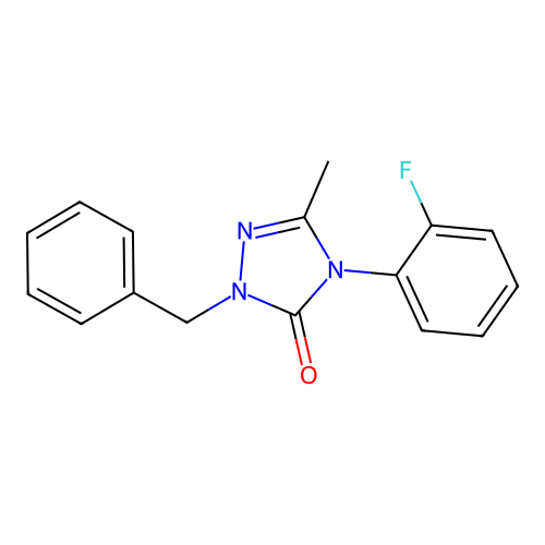 2-Benzyl-4-(2-fluorophenyl)-5-methyl-1,2,4-triazol-3-one structure