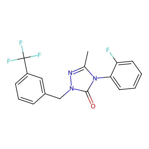 4-(2-fluorophenyl)-5-methyl-2-[3-(trifluoromethyl)benzyl]-2,4-dihydro-3H-1,2,4-triazol-3-one structure