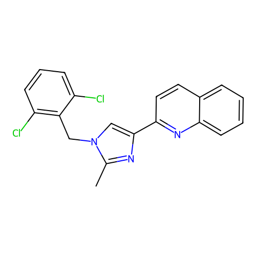2-[1-(2,6-dichlorobenzyl)-2-methyl-1H-imidazol-4-yl]quinoline structure