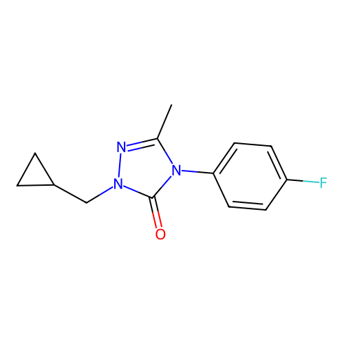 2-(cyclopropylmethyl)-4-(4-fluorophenyl)-5-methyl-2,4-dihydro-3H-1,2,4-triazol-3-one structure