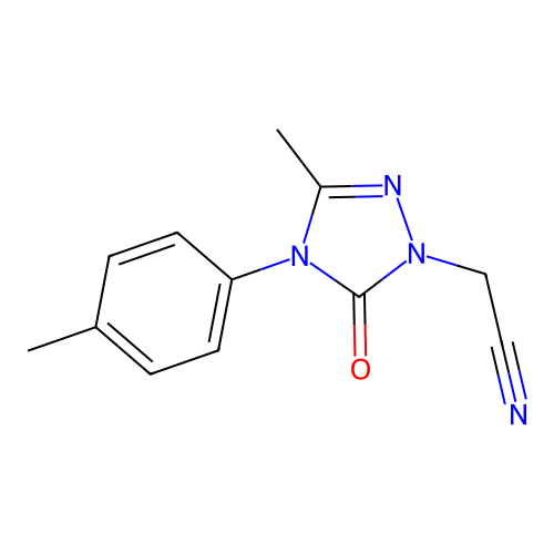 2-[3-methyl-4-(4-methylphenyl)-5-oxo-4,5-dihydro-1H-1,2,4-triazol-1-yl]acetonitrile structure