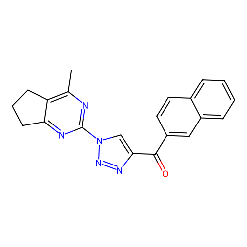 [1-(4-methyl-6,7-dihydro-5H-cyclopenta[d]pyrimidin-2-yl)-1H-1,2,3-triazol-4-yl](2-naphthyl)methanone structure