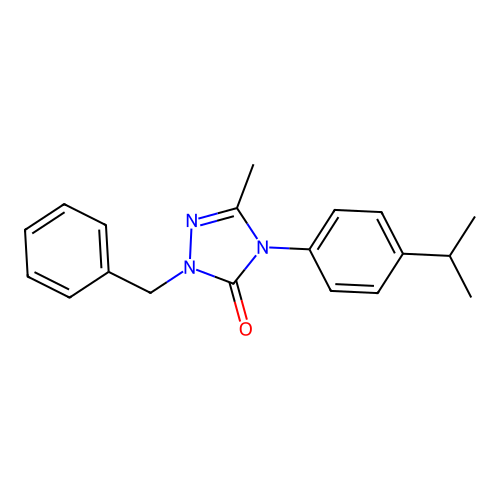 2-benzyl-4-(4-isopropylphenyl)-5-methyl-2,4-dihydro-3H-1,2,4-triazol-3-one structure
