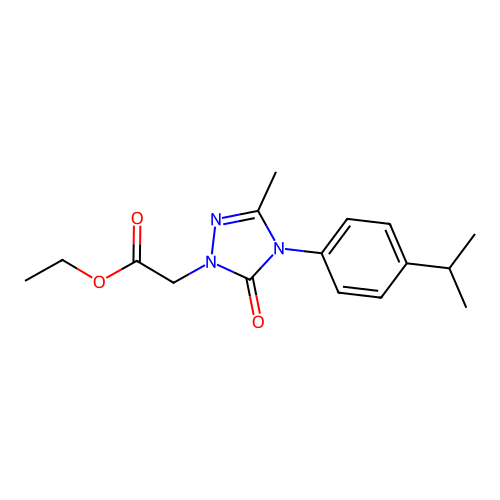 ethyl 2-[4-(4-isopropylphenyl)-3-methyl-5-oxo-4,5-dihydro-1H-1,2,4-triazol-1-yl]acetate structure