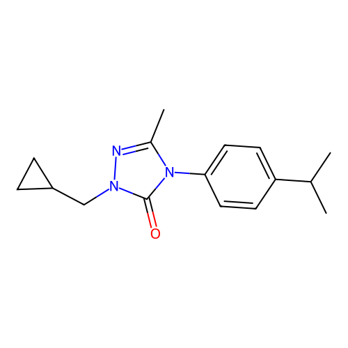 2-(cyclopropylmethyl)-4-(4-isopropylphenyl)-5-methyl-2,4-dihydro-3H-1,2,4-triazol-3-one structure