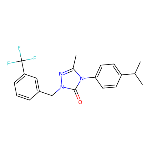 4-(4-isopropylphenyl)-5-methyl-2-[3-(trifluoromethyl)benzyl]-2,4-dihydro-3H-1,2,4-triazol-3-one structure