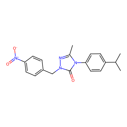 4-(4-isopropylphenyl)-5-methyl-2-(4-nitrobenzyl)-2,4-dihydro-3H-1,2,4-triazol-3-one structure