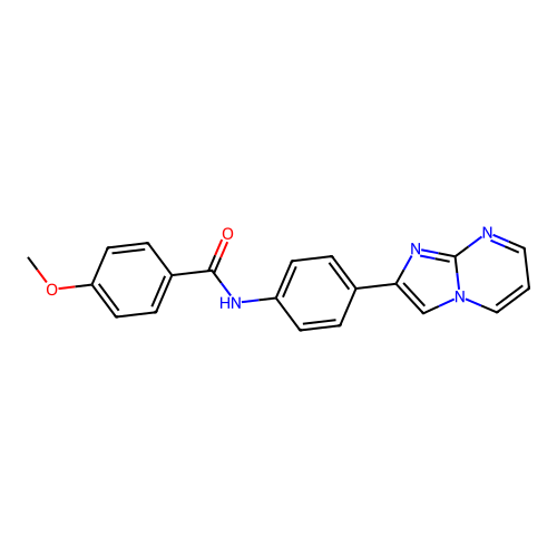 N-(4-{imidazo[1,2-a]pyrimidin-2-yl}phenyl)-4-methoxybenzamide structure