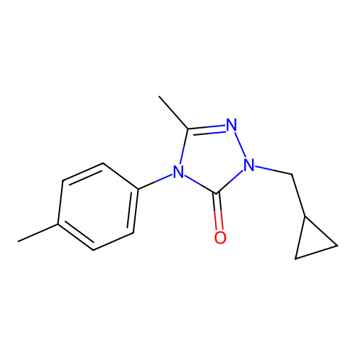 2-(cyclopropylmethyl)-5-methyl-4-(4-methylphenyl)-2,4-dihydro-3H-1,2,4-triazol-3-one structure