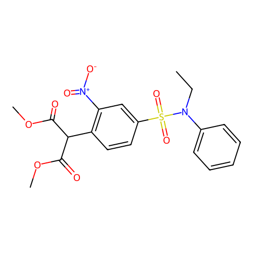 Dimethyl 2-{4-[(ethylanilino)sulfonyl]-2-nitrophenyl}malonate structure