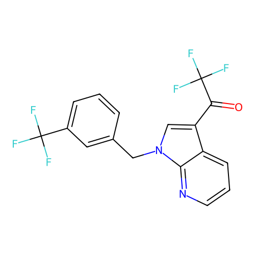 2,2,2-trifluoro-1-{1-[3-(trifluoromethyl)benzyl]-1H-pyrrolo[2,3-b]pyridin-3-yl}-1-ethanone structure