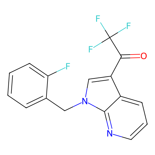 2,2,2-trifluoro-1-[1-(2-fluorobenzyl)-1H-pyrrolo[2,3-b]pyridin-3-yl]-1-ethanone structure