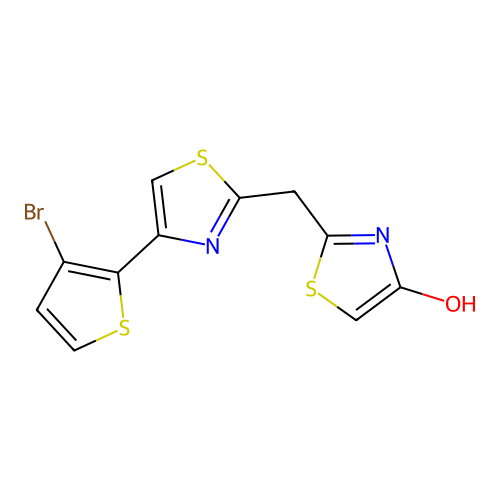 2-{[4-(3-Bromo-2-thienyl)-1,3-thiazol-2-yl]methyl}-1,3-thiazol-4-ol structure