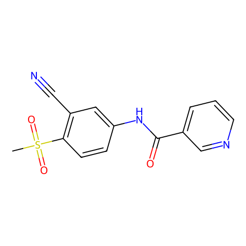 N-[3-cyano-4-(methylsulfonyl)phenyl]nicotinamide structure