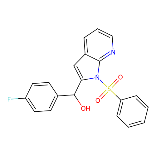 (4-fluorophenyl)[1-(phenylsulfonyl)-1H-pyrrolo[2,3-b]pyridin-2-yl]methanol structure