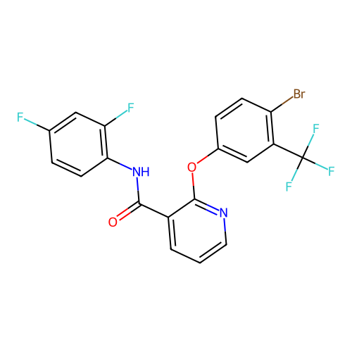 2-[4-bromo-3-(trifluoromethyl)phenoxy]-N-(2,4-difluorophenyl)pyridine-3-carboxamide structure