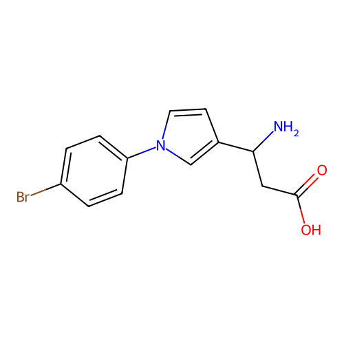 3-amino-3-[1-(4-bromophenyl)-1H-pyrrol-3-yl]propanoic acid structure