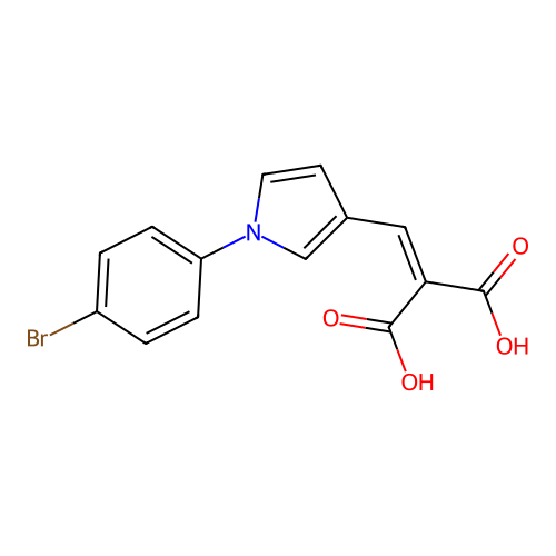2-{[1-(4-bromophenyl)-1H-pyrrol-3-yl]methylene}malonic acid structure