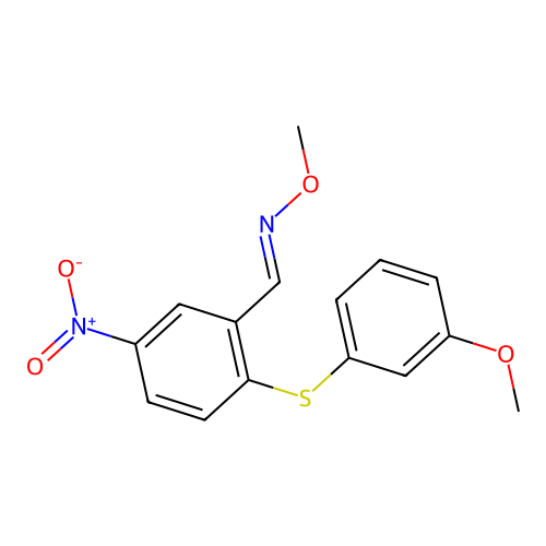 N-methoxy-1-[2-(3-methoxyphenyl)sulfanyl-5-nitrophenyl]methanimine structure