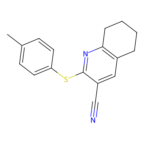 2-[(4-Methylphenyl)sulfanyl]-5,6,7,8-tetrahydro-3-quinolinecarbonitrile structure