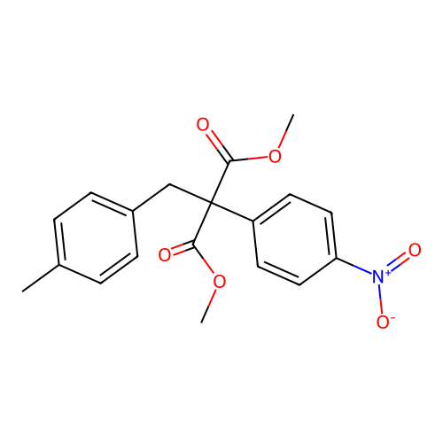Dimethyl 2-(4-methylbenzyl)-2-(4-nitrophenyl)malonate structure