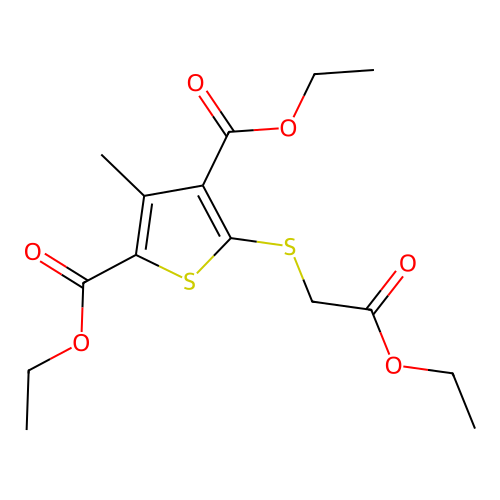 Diethyl 5-[(2-ethoxy-2-oxoethyl)sulfanyl]-3-methyl-2,4-thiophenedicarboxylate structure