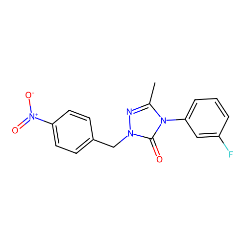 4-(3-fluorophenyl)-5-methyl-2-(4-nitrobenzyl)-2,4-dihydro-3H-1,2,4-triazol-3-one structure