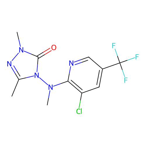 4-[[3-chloro-5-(trifluoromethyl)-2-pyridinyl](methyl)amino]-2,5-dimethyl-2,4-dihydro-3H-1,2,4-triazol-3-one structure
