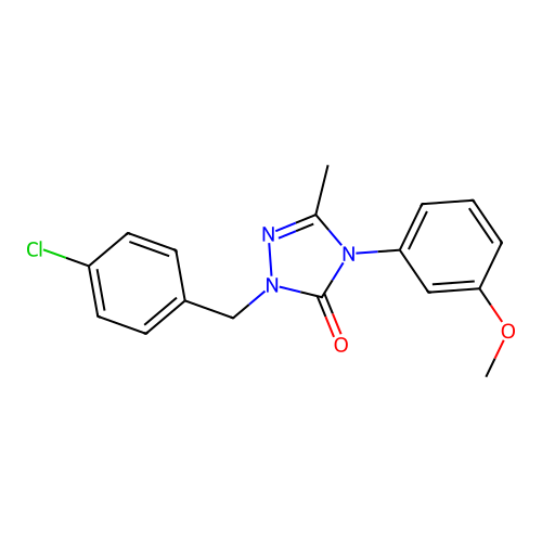 2-[(4-Chlorophenyl)methyl]-4-(3-methoxyphenyl)-5-methyl-1,2,4-triazol-3-one structure