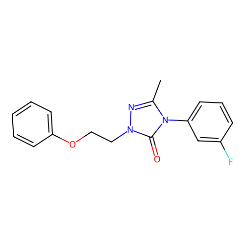 4-(3-fluorophenyl)-5-methyl-2-(2-phenoxyethyl)-1,2,4-triazol-3-one structure