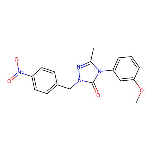 4-(3-methoxyphenyl)-5-methyl-2-(4-nitrobenzyl)-2,4-dihydro-3H-1,2,4-triazol-3-one structure