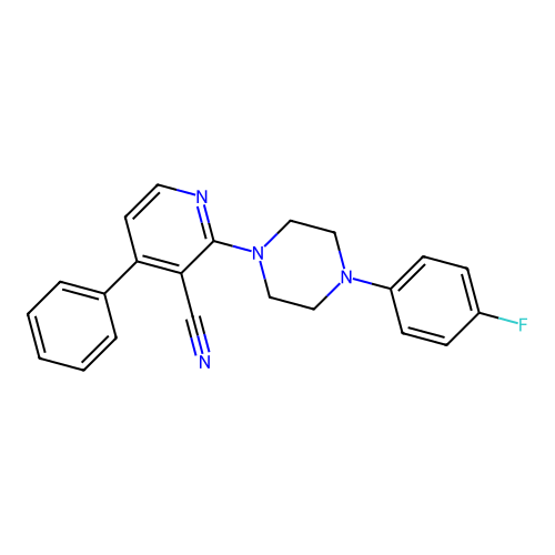 2-[4-(4-Fluorophenyl)piperazino]-4-phenylnicotinonitrile structure