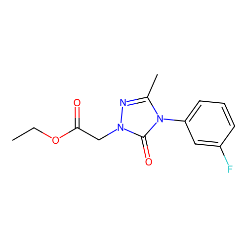 ethyl 2-[4-(3-fluorophenyl)-3-methyl-5-oxo-4,5-dihydro-1H-1,2,4-triazol-1-yl]acetate structure