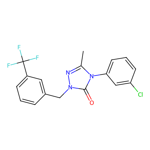 4-(3-chlorophenyl)-5-methyl-2-[3-(trifluoromethyl)benzyl]-2,4-dihydro-3H-1,2,4-triazol-3-one structure