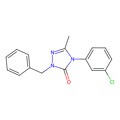 2-Benzyl-4-(3-chlorophenyl)-5-methyl-1,2,4-triazol-3-one structure