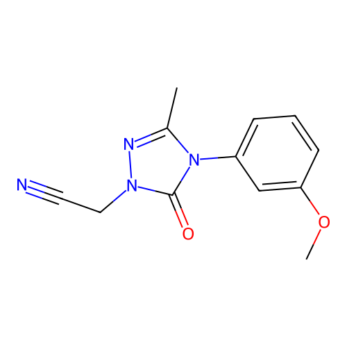 2-[4-(3-methoxyphenyl)-3-methyl-5-oxo-4,5-dihydro-1H-1,2,4-triazol-1-yl]acetonitrile structure
