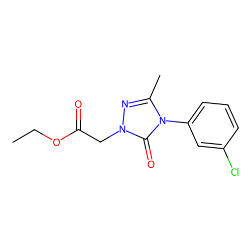 ethyl 2-[4-(3-chlorophenyl)-3-methyl-5-oxo-4,5-dihydro-1H-1,2,4-triazol-1-yl]acetate structure